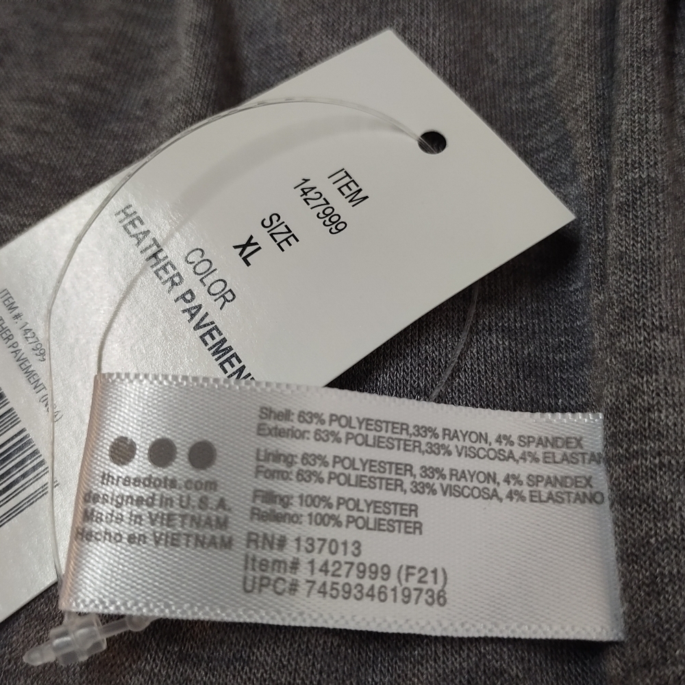 Three Dots Women's Gray Quilted Comfy Coat Jacket Size XL NWT - Picture 9 of 9